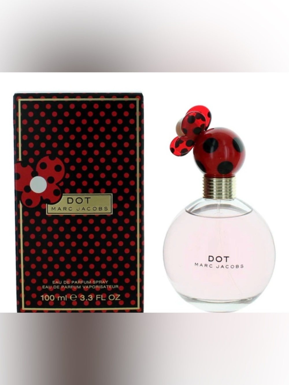 Marc Jacobs DOT Pink Bottle with Red & Black Polka Dot Cap